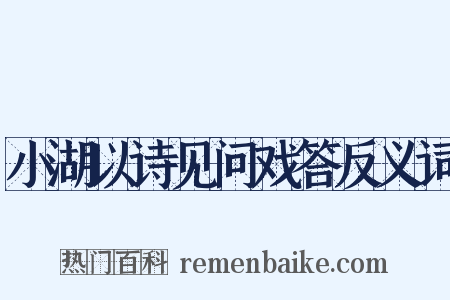 小湖以诗见问戏答反义词是什么意思的图片